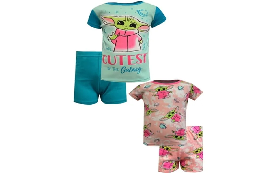 Ame Sleepwear Girls Star Wars Mandalorian Cutest In The Galaxy 4 Pc Cotton Shortie Pajamas 6