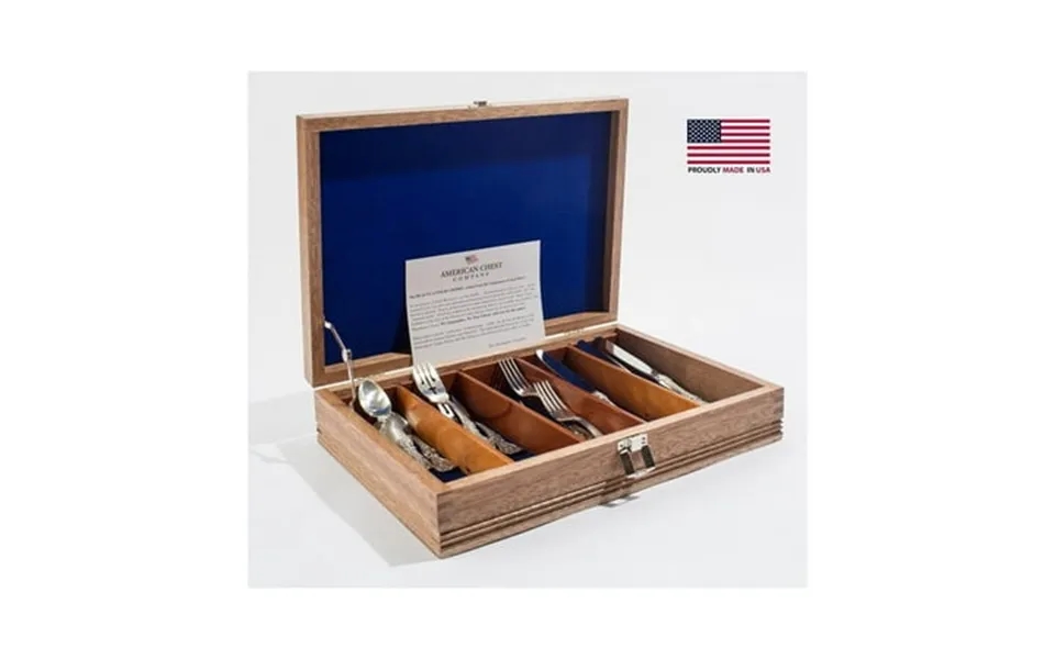 American Chest Fne2 Stainless Flatware Chest Mahogany
