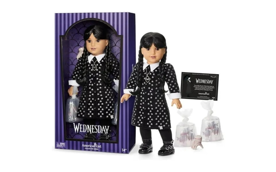 American Girl 18-inch Wednesday Addams Collector Doll Limited Edition Black Hair With Braids Freckles Vinyl Limbs Ages 8