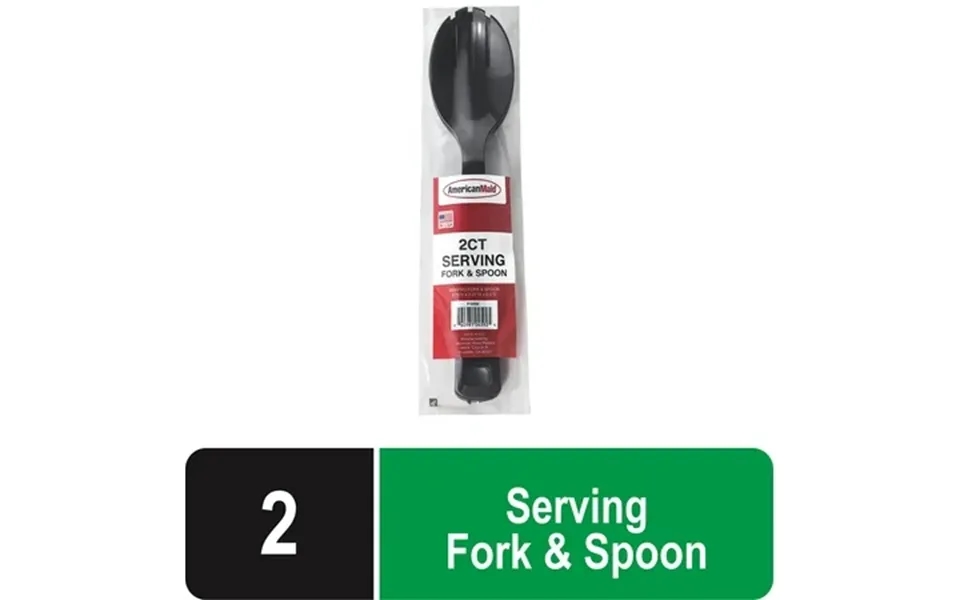 American Maid 9.75 Inch Plastic Serving Fork And Spoon - 2 Piece