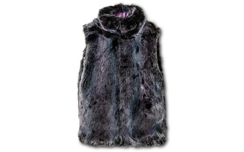 American Widgeon Girls Faux Fur High Collar Zip Front Vest Purple Size 4