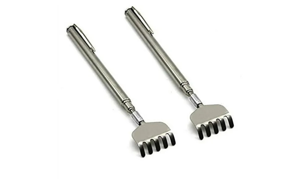 Amerteer 2pcs Telescoping Back Scratcher Extendable Metal Telescopic Massager Extends Backscratcher