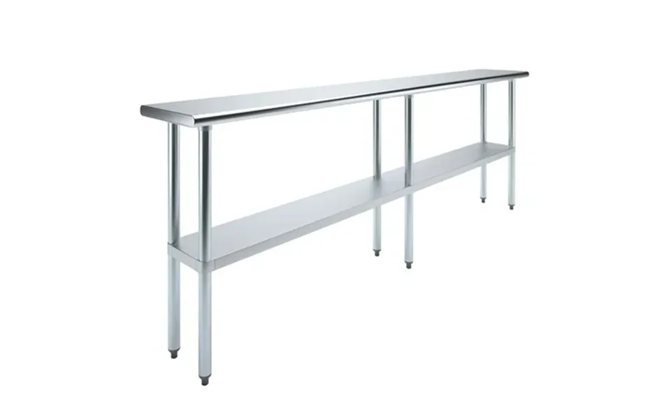 Amgood 14 In. X 96 In. Stainless Steel Table Metal Utility Kitchen Prep Work Table Nsf