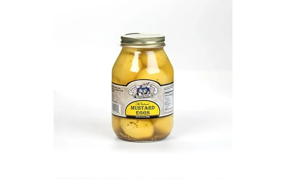 Amish Wedding Natural Pickled Mustard Eggs 32 Oz Jar