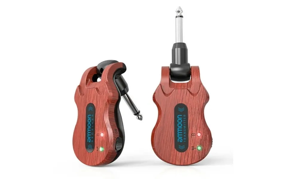 Ammoon Guitar Wireless System Red Receiver With Usb Charging Cable For Electric Guitar Bass