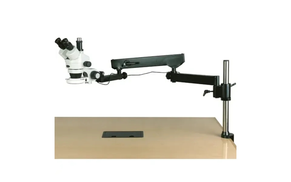 Amscope 3.5-225x Trinocular Articulating Arm Pillar Clamp 144-led Zoom Stereo Microscope New