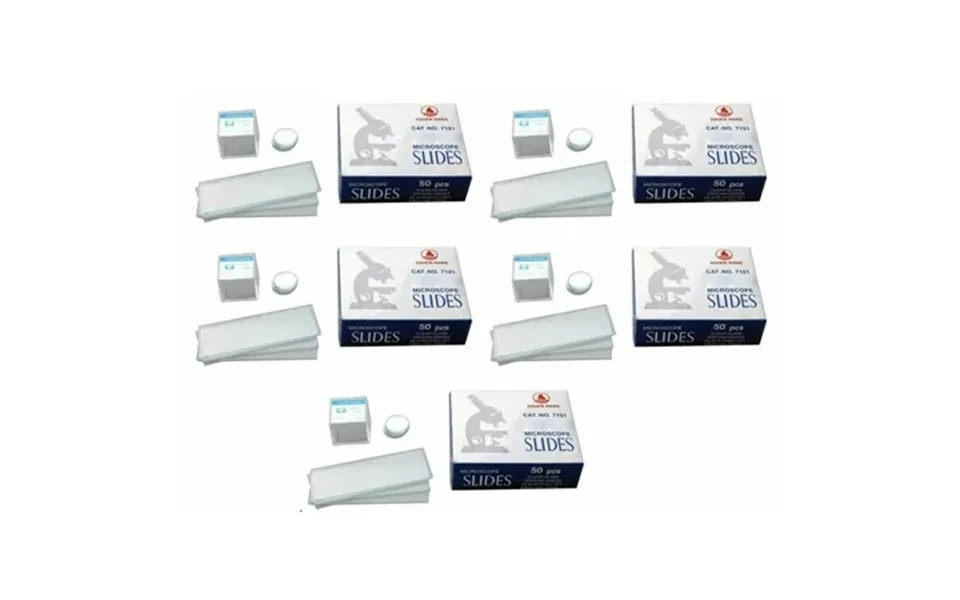 Amscope 5-pack Of 50 Blank Microscope Slides 5 X 100 Circular Cover Slips Glass