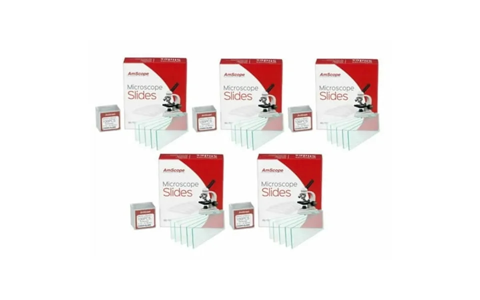 Amscope 5-pack Of 72 Blank Microscope Slides 5 X 100 22x22mm Square Coverslips