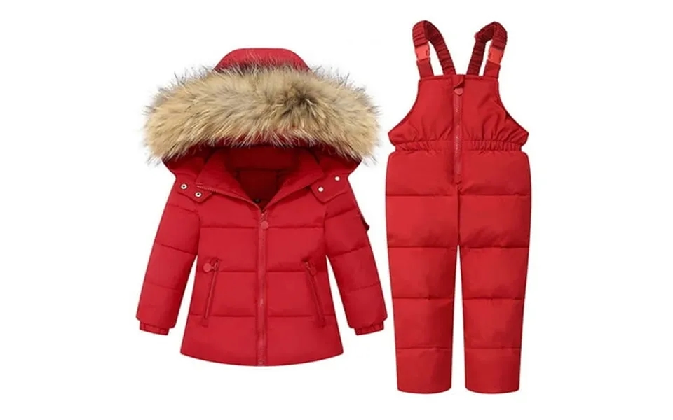 Amzcrzy Baby Girls Boys Winter Snowsuit Children Clothing Sets Cute Warming Winter Hooded Duck Down Puffer Jacket Trouse