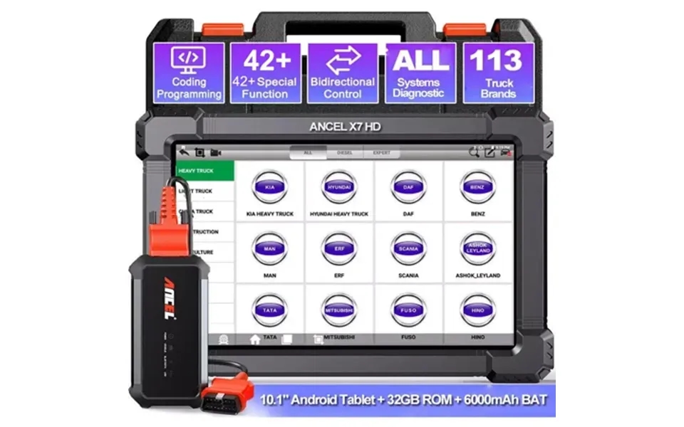 Ancel 24v 12v Diesel Heavy Duty Truck Scanner Diagnostic Tool Full System Ecu Reset All System Dpf Regen