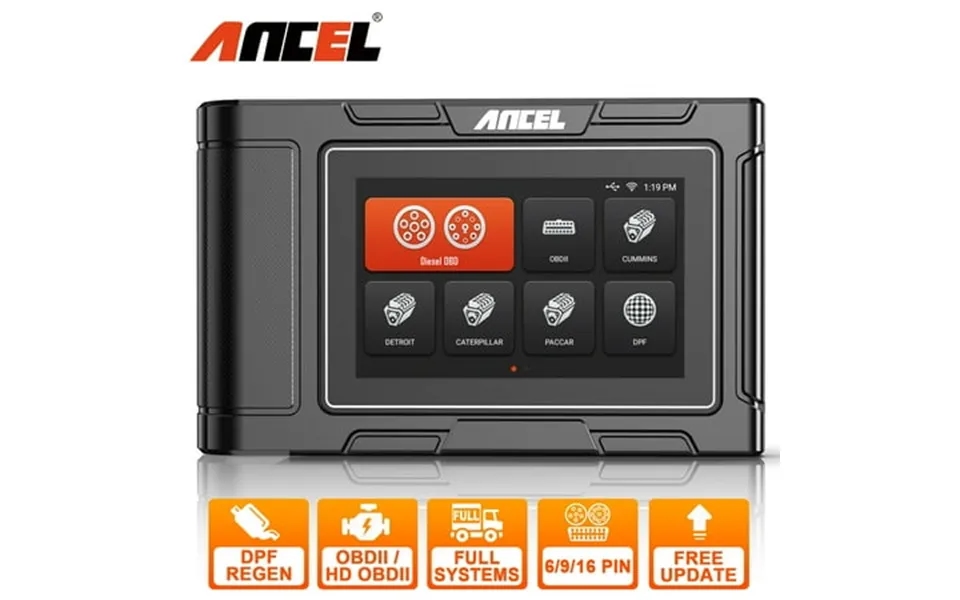 Ancel Hd3400 Obd2 Scanner Heavy Duty Truck Dpf Regen Scanner For Cummins Detroit Caterpillar Paccar 2-in-1 Diesel Truck