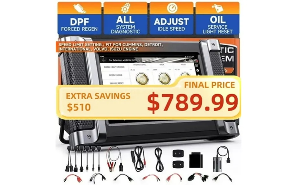 Ancel Hd8000 Diesel Heavy Duty Truck Obd2 Scanner Dpf Regen Hd Diagnostic Tool