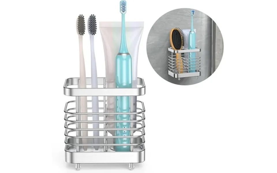 Andhot Toothbrush Holders For Bathroom Stainless Steel Electric Toothbrush Holder Wall Mounted Shower Toothbrush Toothpa