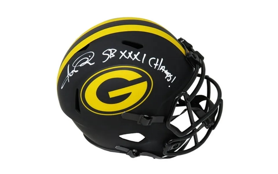 Andre Rison Signed Gb Packers Eclipse Riddell Full Size Speed Replica Helmet W Sb Xxxi Champs