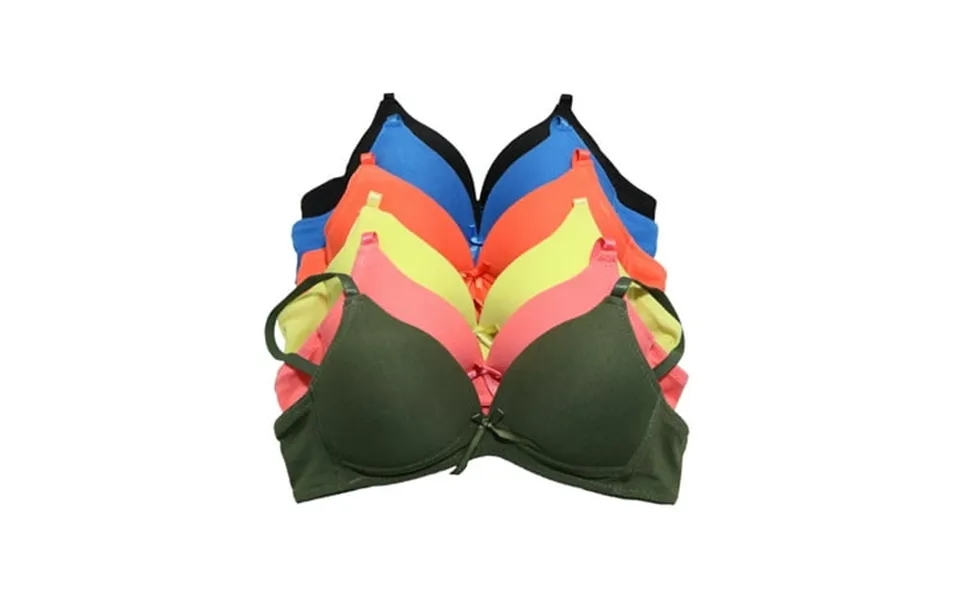 Angelina Women S Wire-free Lightly Padded Cotton A-cup Bra 6-pack