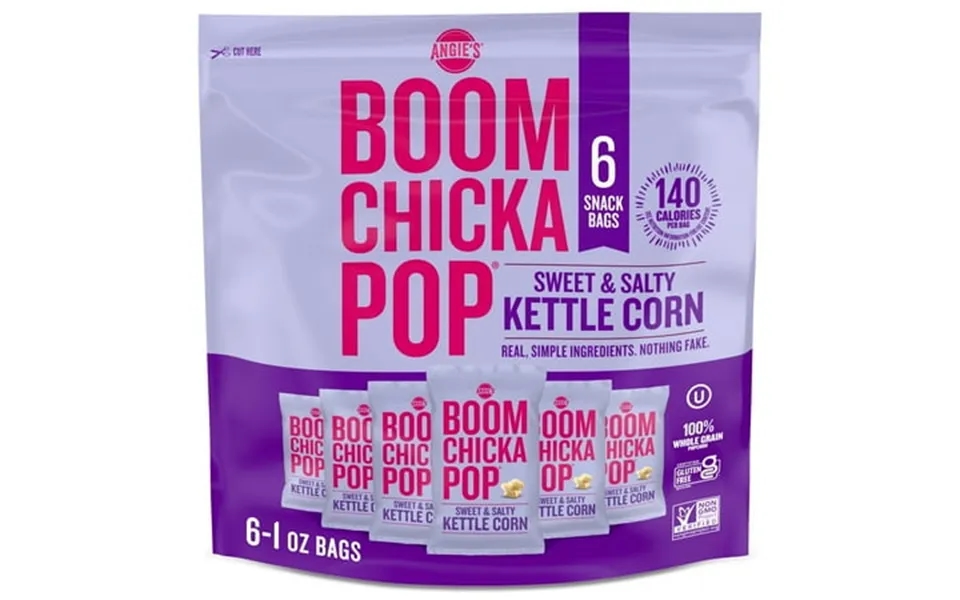 Angie S Boomchickapop Sweet & Salty Kettle Corn 1 Oz Pre-popped Popcorn Bags 6 Count