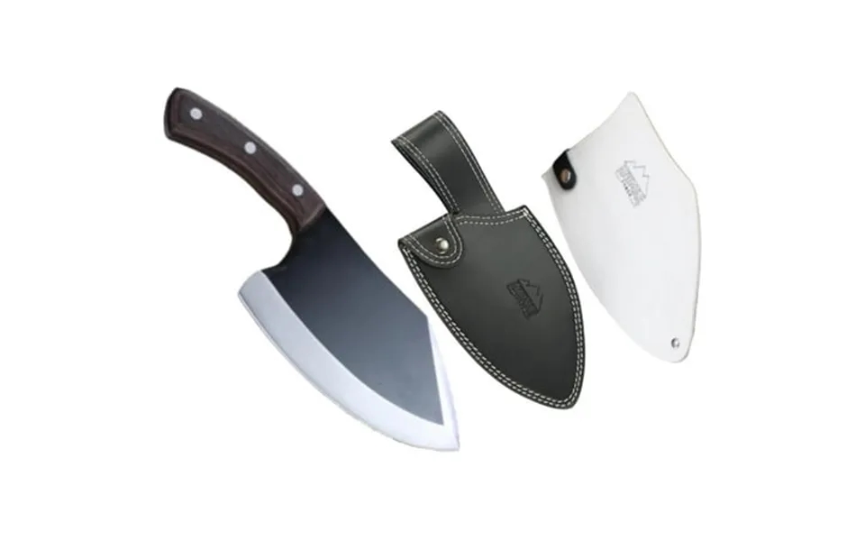 Animas Forge Dynamite Cleaver Hand-forged High Carbon Steel Full Tang Butcher Knife With Leather Sheath And Cloth Blade