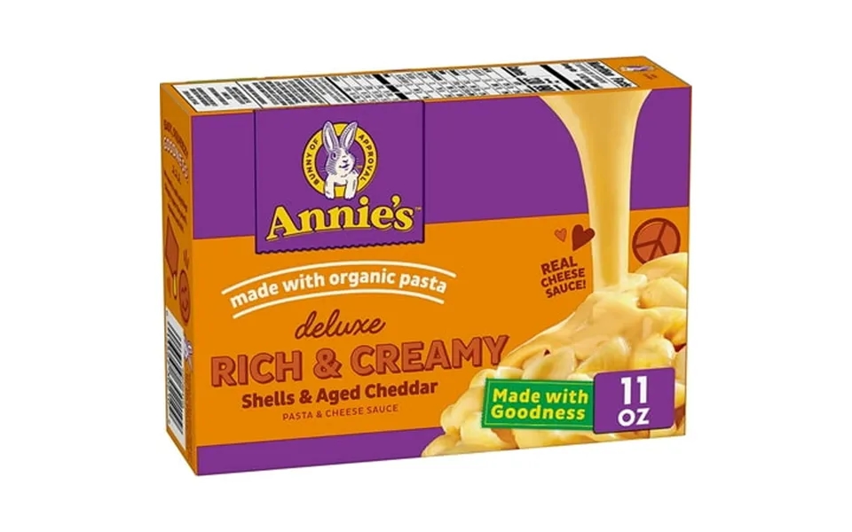 Annie S Deluxe Shells And Aged Cheddar Pasta And Cheese Sauce Mac And Cheese Made With Organic Pasta Dinner Side Or Snac