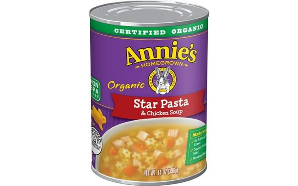Annie’s Organic Star Pasta And Chicken Canned Soup Ready To Serve 14 Oz - Pack Of 2