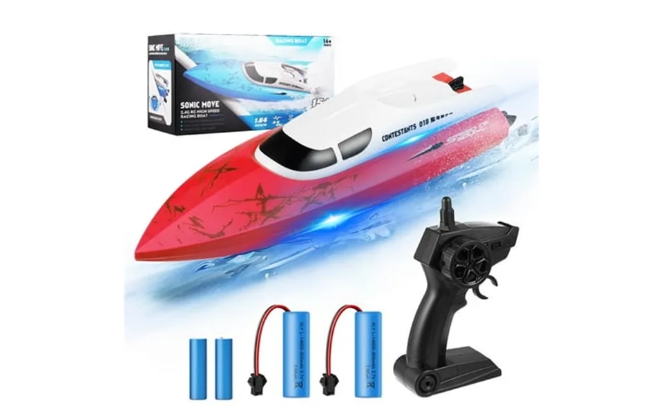 Anpro 2.4 Ghz Rc Boat 25 Km H High Speed Remote Control Racing Boats For Adults And Kids 25 Minutes Working Time 2 Batte