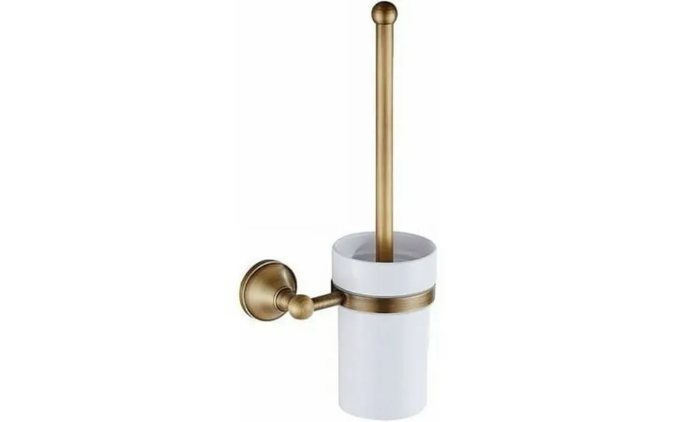 Antique Brass Toilet Brush Brush Holder Set With A Ceramic Cup