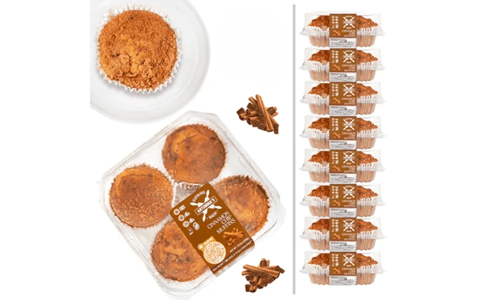 Antonina S Gluten-free Cinnamon Chip Muffins Certified Gluten-free Nut Free Peanut Free Soy Free Eight 4-packs 32 Muffin