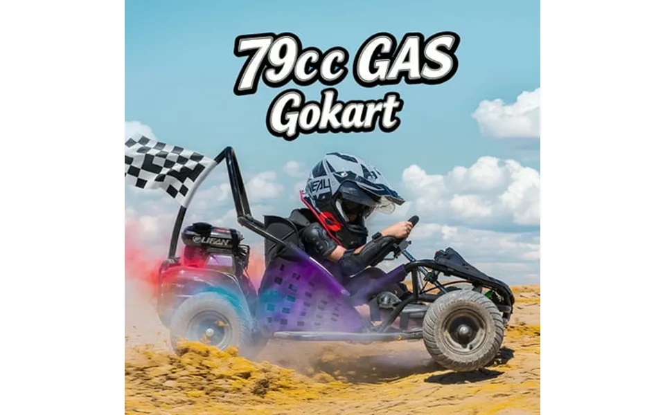 Aoemoe 79cc Go Kart 20mph 4-stroke Single Seat Gas Powered Race Kart For Kids 8-12 2