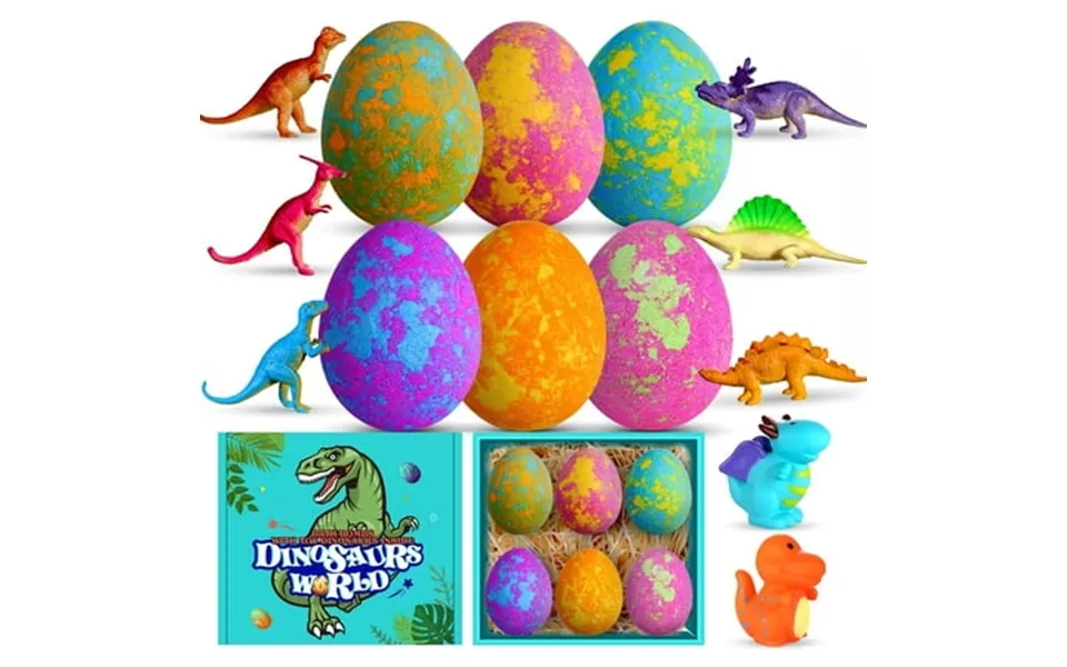 Aofmee Bath Bombs For Kids With Surprise Dinosaur Toys Inside Handmade Safe Bubble Bath Salts Fun Spa Educational Bath T