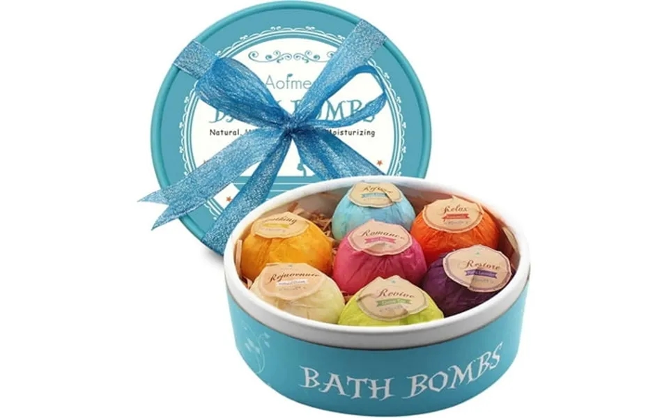 Aofmee Bath Bombs Set 7 Natural Essential Oils Spa Bubble Bath Salts Self Care Gifts Fizzy Suit Perfect Birthday Valenti