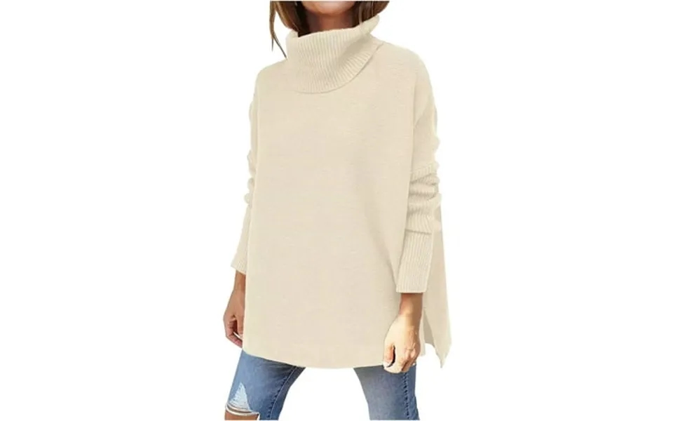 Aoochasliy Christmas Tops Women Fashion Casual Solid Color Split Fork Knitted Sweatshirt Long Sleeve Turtleneck Tops