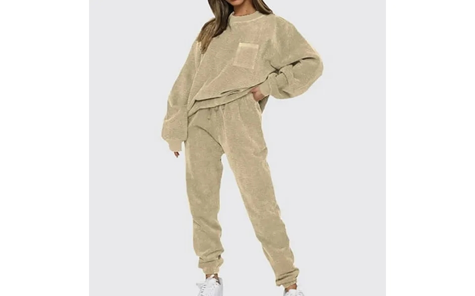 Aoochasliysweat Suits For Womens 2 Piece Clearance Ladies Set Tracksuit Pullover Solid Round-neck 2 Piece Sport Hoodless