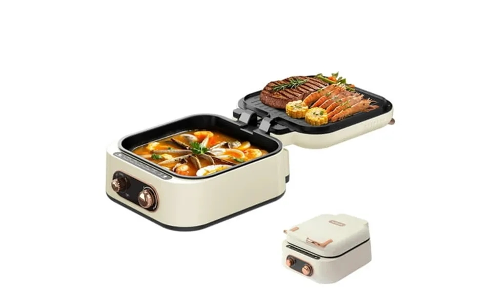 Aoran 7-in-1 Electric Griddle With Non-stick Coating Smokeless Grill For Frying Baking Boiling Hot Pot Steaming Dual Zon