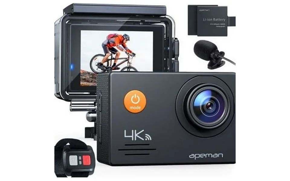 Apeman A79 Action Camera 4k 20mp Wifi External Microphone 2.4g Remote Control