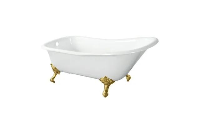 Aqua Eden Vctnd6630nf7 67-inch Cast Iron Classic Flat-rim Single Slipper Clawfoot Tub No Faucet Drillings In White Brush product image