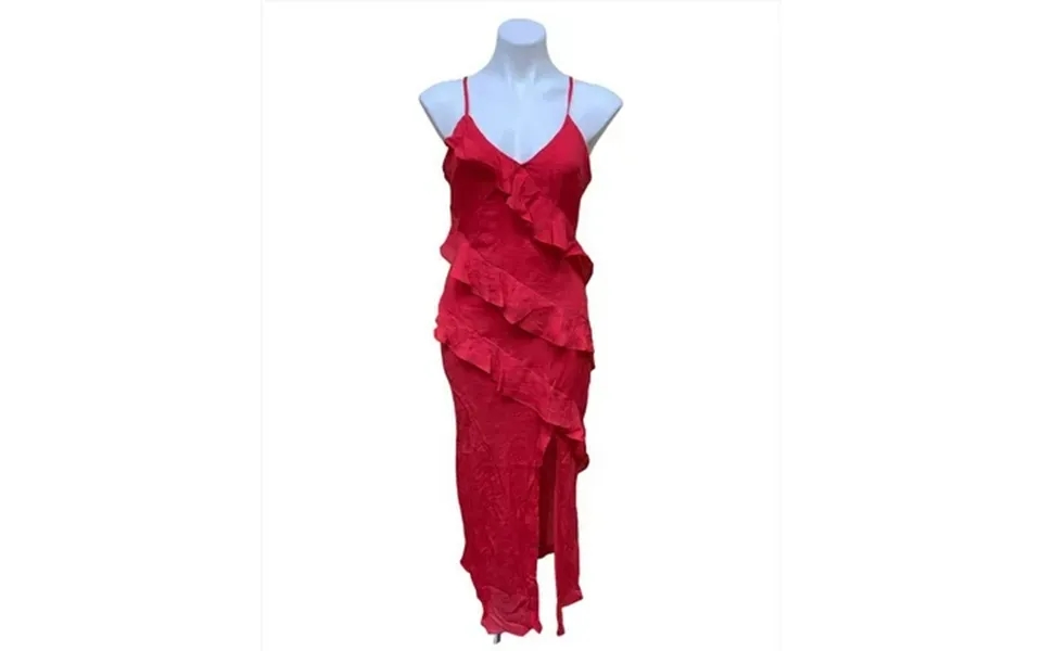 Aqua Red Women S Ruffle Spaghetti Strap Midi Dress Us Large