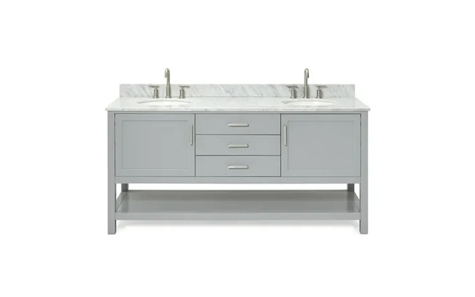 Ariel R073dcw2ovo Bayhill 72 Free Standing Double Basin Vanity Set - Grey