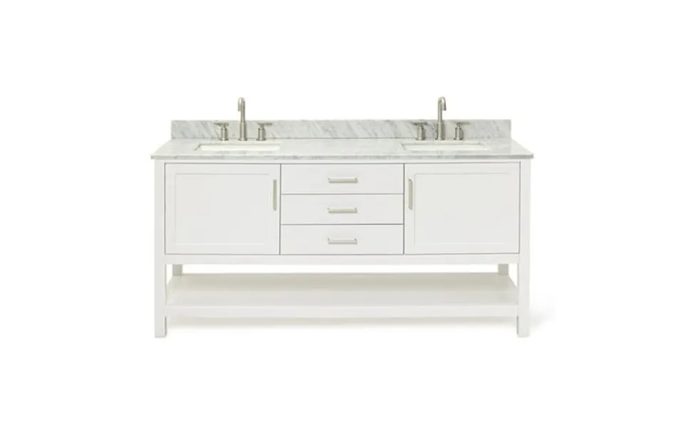 Ariel R073dcw2rvo Bayhill 72 Free Standing Double Basin Vanity Set - White