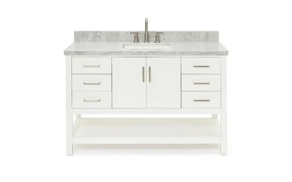 Ariel S055scwrvo Magnolia 54 Free Standing Single Basin Vanity Set - White