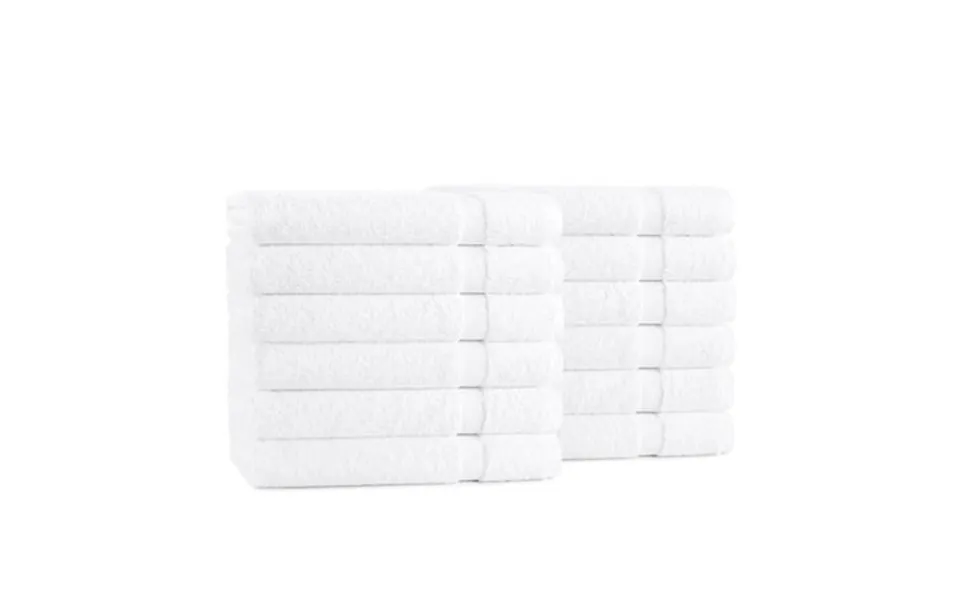 Arkwright Home Admiral Bath Towels Pack Of 12 24x50 Soft Cotton Poly Blend White