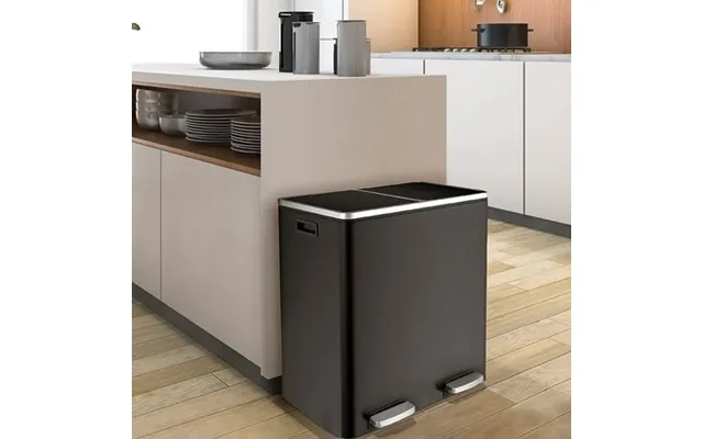 Arlopu 60 L 16 Gal Dual Trash Can Stainless Steel Garbage Can For Kitchen Recycle Bin With Lid product image