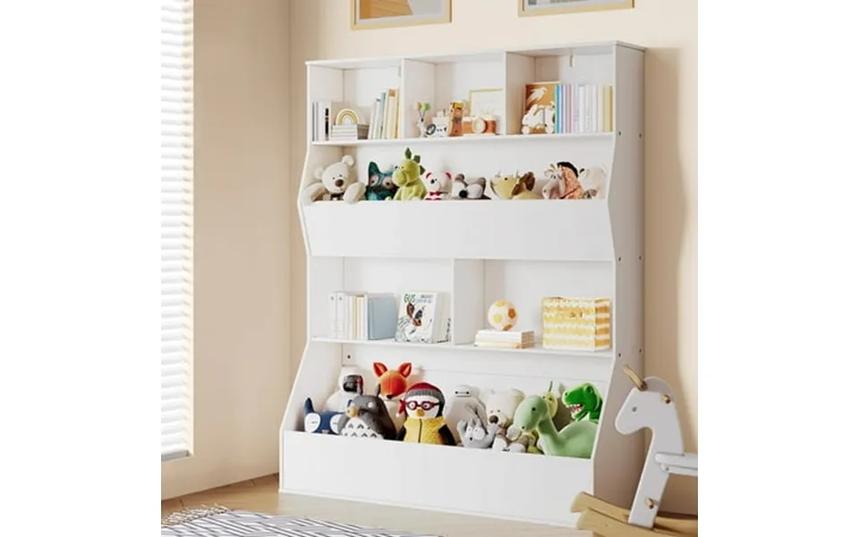 Arlopu Kid S Toy Storage Cabinet Wood Kids Bookshelf Toddler Toy Storage Organizer For Playroom Bedroom Living Room Nurs