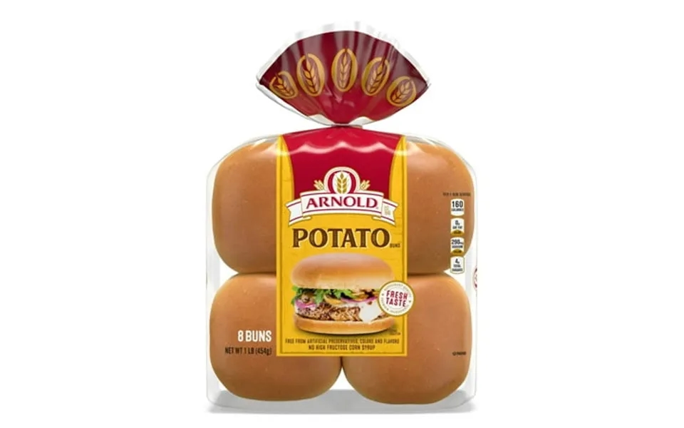 Arnold Potato Buns 8 Count Soft Hamburger Buns 16 Oz Bag Pack Of 6