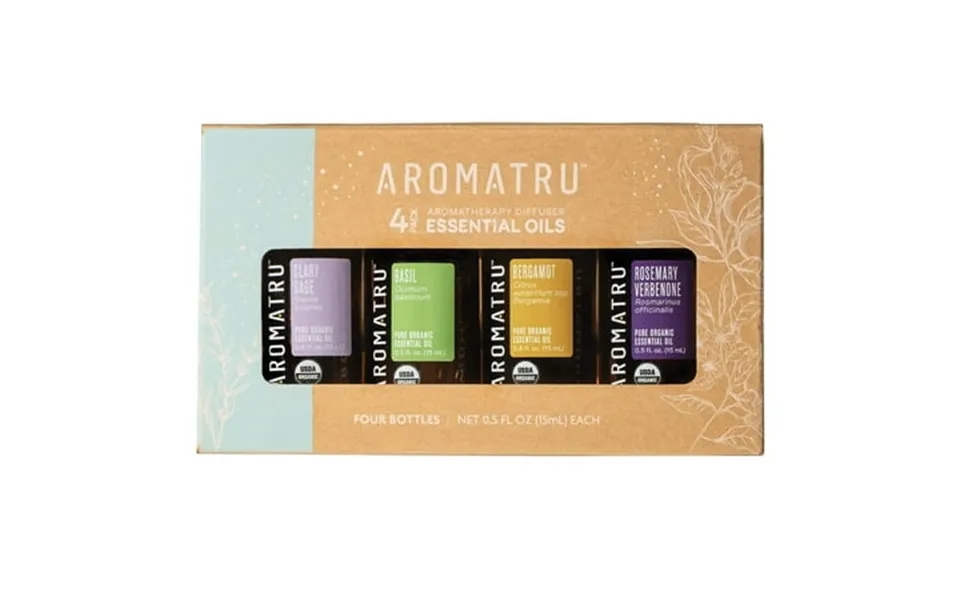 Aromatru Organic Essential Oil Kits - Wildcrafted No Synthetic Fillers Ethically Sourced Inspire Scents -pack