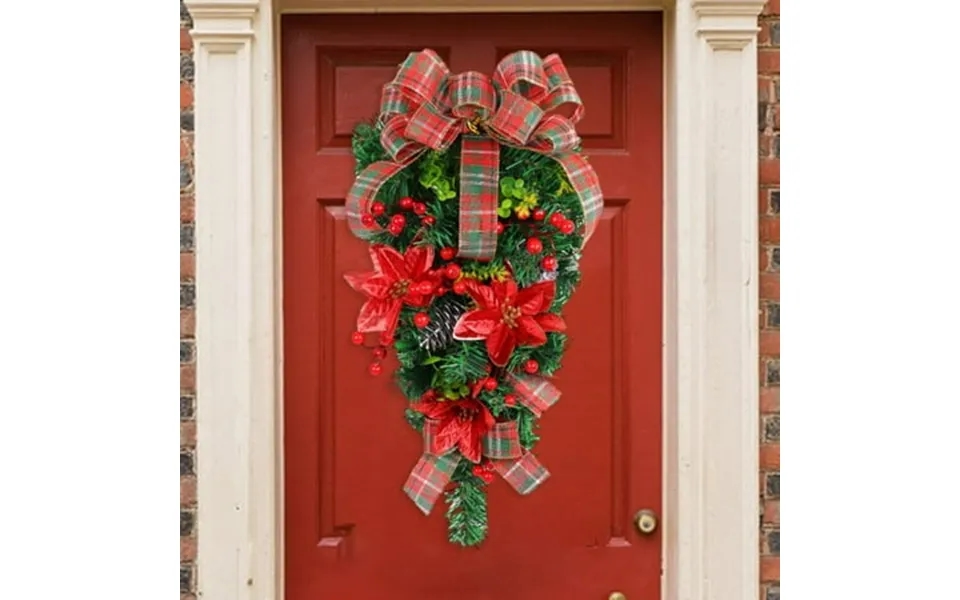 Artificial Christmas Teardrop Swag Artificial Christmas Wreath For Door Wall