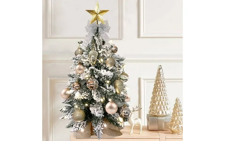 Artificial Christmas Tree 2ft Small Tabletop Lighted Christmas Tree Home Decor Tabletop Pre-lit Tree With Shiny Ornament