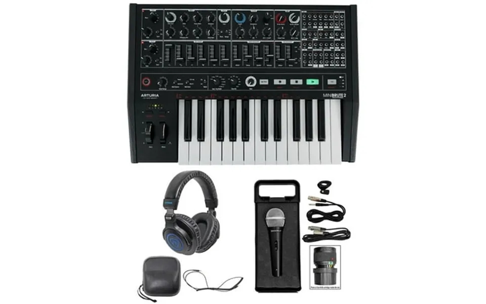 Arturia Minibrute 2 Noir Usb Analog Synthesizer Monosynth Headphones Mic