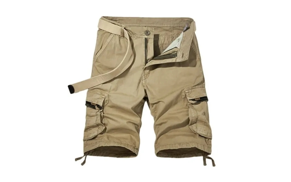 Asdoklhq Mens Plus Casual Pants Men Casual Solid Zipper Button Pockets Cropped Cargo Shorts