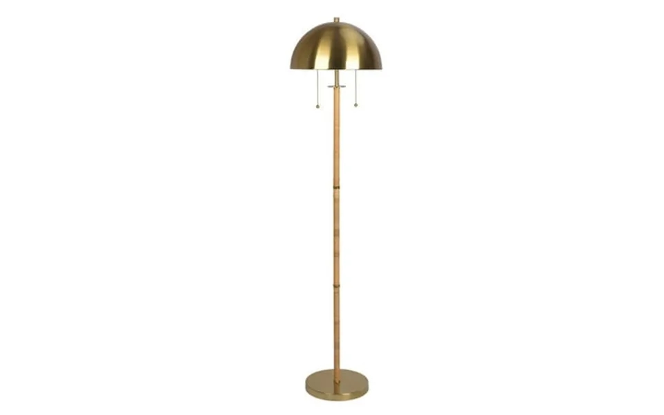 Ashcroft Furniture Allure 2-light Floor Lamp Gold Brass Natural Rattan Tube