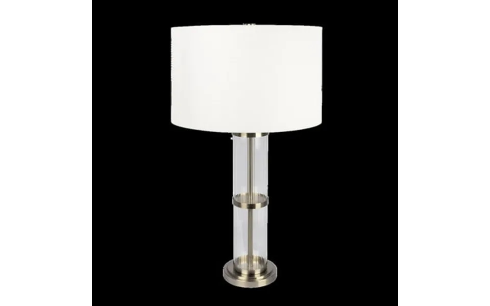 Ashcroft Furniture Echo Brushed Nickel Table Lamp With On Off Switch Clear Glass Body Metal Base