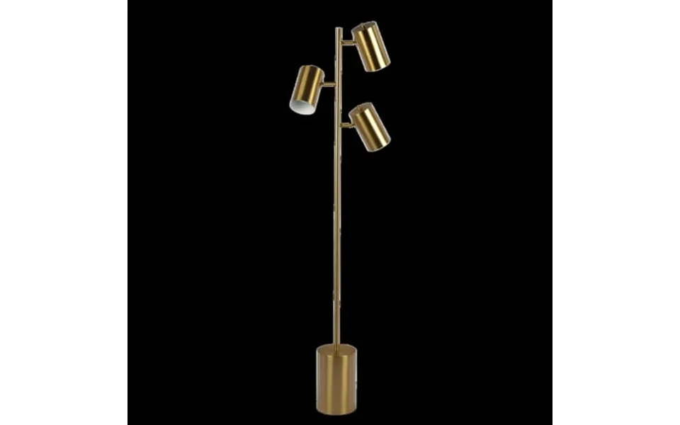 Ashcroft Furniture Harmony Brassed Gold Floor Lamp With Rotary Switch Triple Spots Metal Block Base